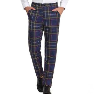 Men's Plaid Regular Fit size tag 38
Formal Business Dress Pants Navy Blue